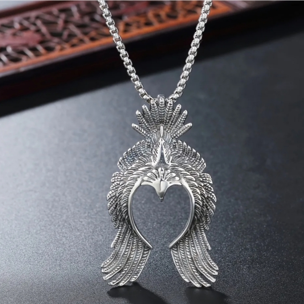 Eagle wing charm necklace